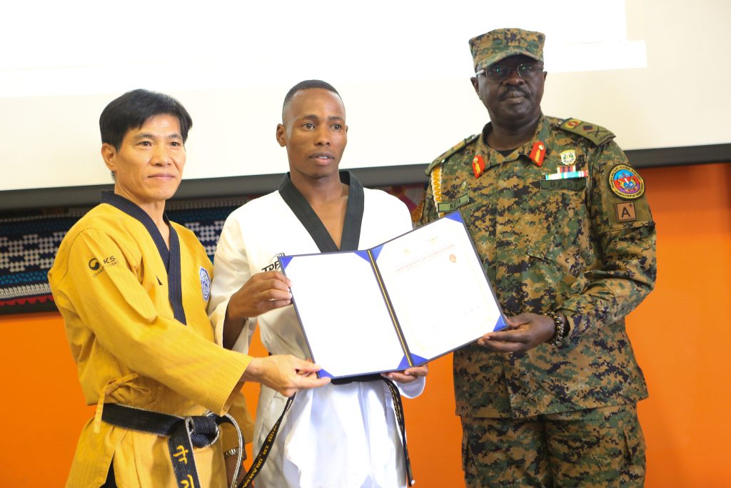 Korean Embassy passes out 18 UPDF Taekwondo trainees