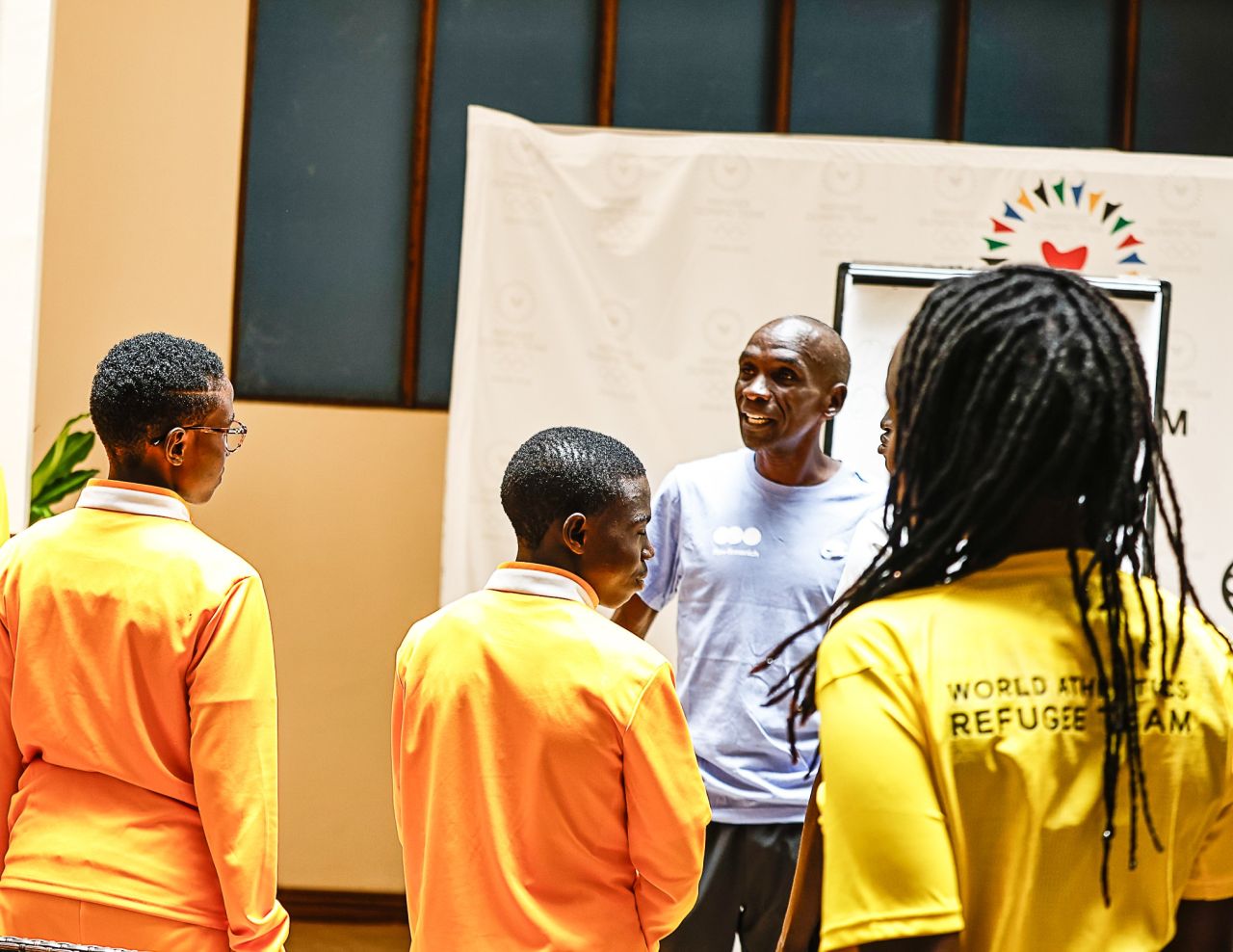 Olympic Values in Action: Eliud Kipchoge Mentors Dakar 2026 Refugee Olympic Team Athletes.